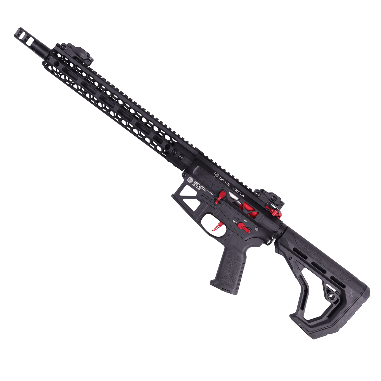 Delta Armory HEXAGON SKELETON FREYA 12.5''GEN.2 Siyah Kırmızı Airsoft AEG Tüfek
