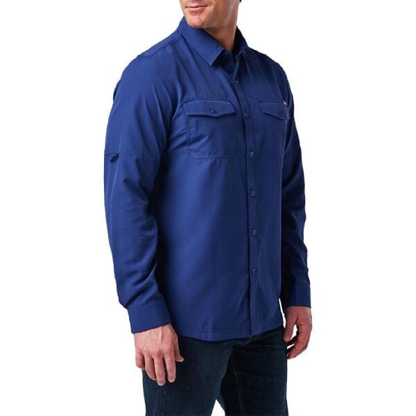 5.11 Marksman L/S Koyu Mavi Gömlek – Uzun Kollu, Fileli, 50+ UPF Koruma