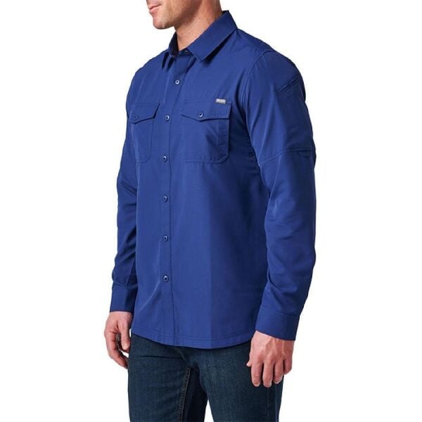 5.11 Marksman L/S Koyu Mavi Gömlek – Uzun Kollu, Fileli, 50+ UPF Koruma