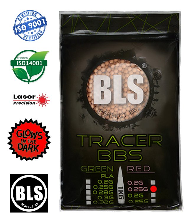 BLS Perfect 0.25g Tracer Red 4000adet Kırmızı Airsoft BB 1KG