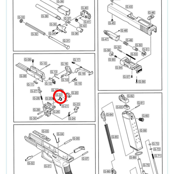 We G17 G19 Serisi Hammer Yayı Parça No #22