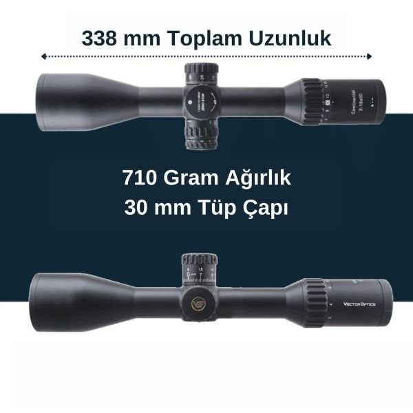 Continental x6 3-18x50 ARI Tactical Lock Tüfek Dürbünü