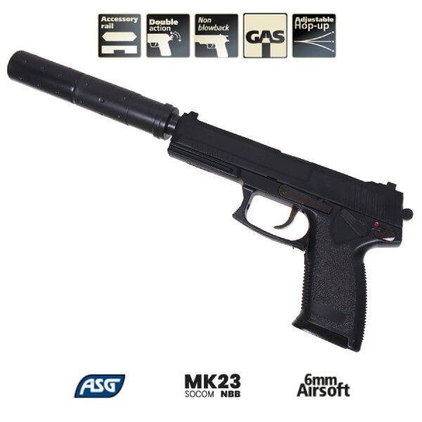ASG MK23 Silent Susturuculu NBB Airsoft Tabanca | ASG | CO2 Tabanca