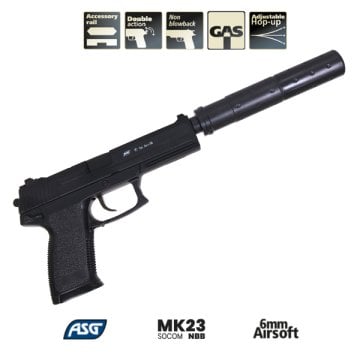 ASG MK23 AIRSOFT TABANCA - GAS - SESSIZ - SUSTURUCU DAHIL 14763