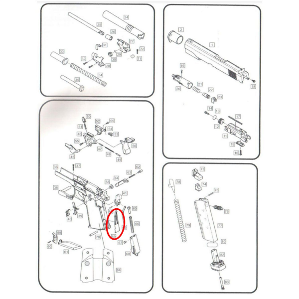 We 1911 V3 Leaf Spring Boğaz Emniyet Yayı Parça No #69