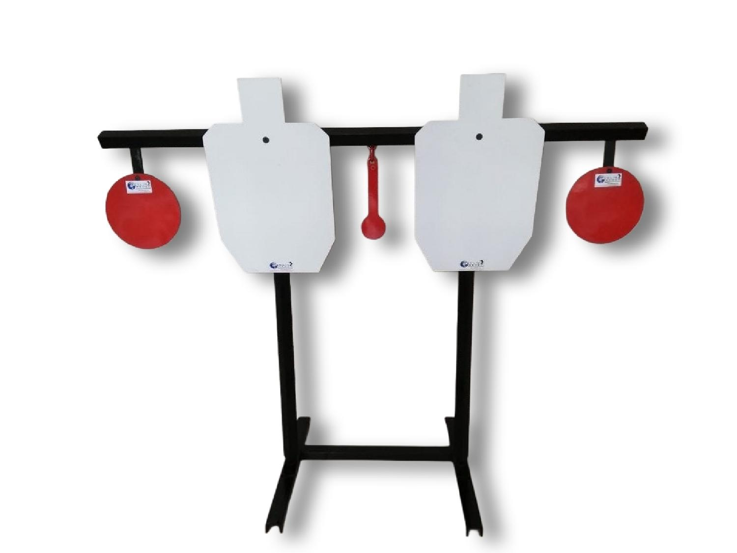IDPA 12 Boy ve Gong Stand Hedefler - 510 Metal Direkli Çift Hedef Stand Poligon