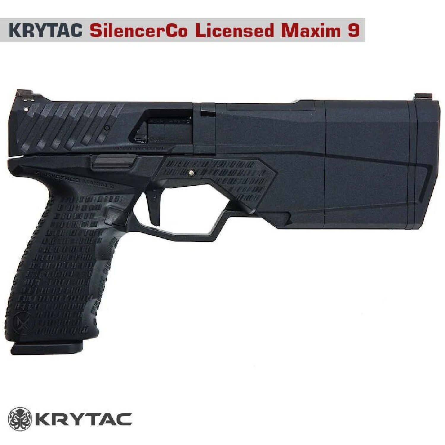 KRYTAC SilencerCo Maxim9 Siyah GBB Airsoft Tabanca