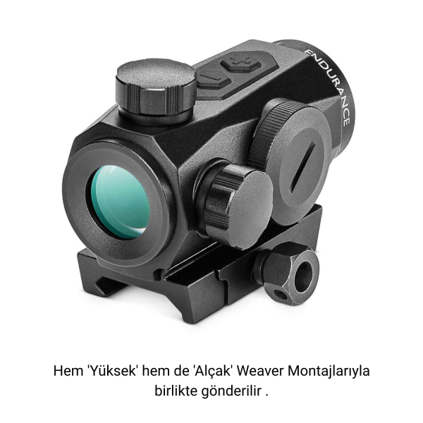 HAWKE Endurance RD 1x25 Dual height & QR - Digital Weaver (3MOA dot) REDDOT Nişangah - Weaver Rail 12127