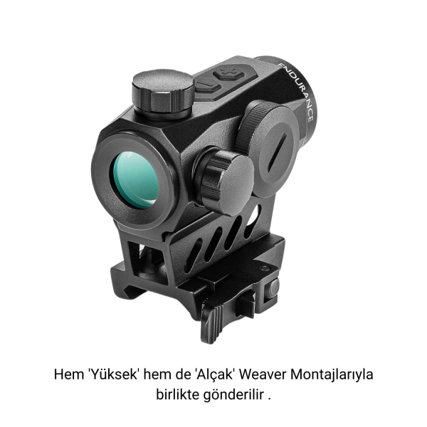 HAWKE Endurance RD 1x25 Dual height & QR - Digital Weaver (3MOA dot) REDDOT Nişangah - Weaver Rail 12127