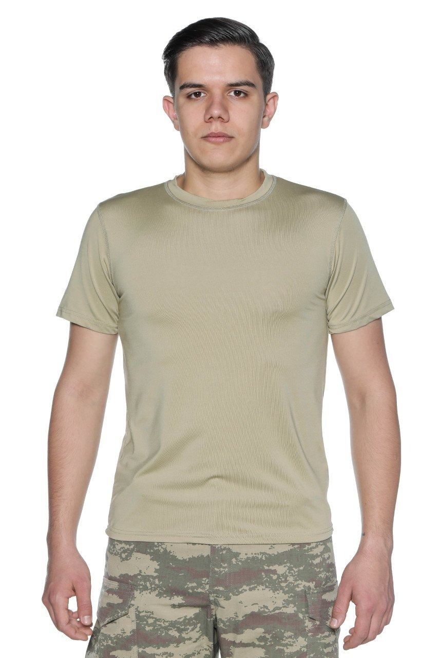 SINGLE SWORD MICROFIBER TSHIRT KISA KOL MEDIUM - BEJ