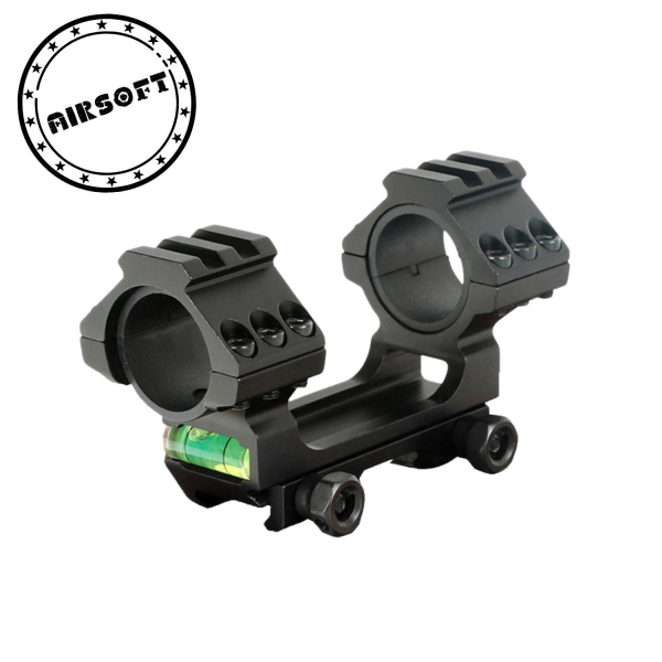 Teagle Y038 SİYAH YÜKSEK Airsoft Tek Parça 30/25.4mm Picatinny Dürbün Montajı Anti Eğim Su Terazili
