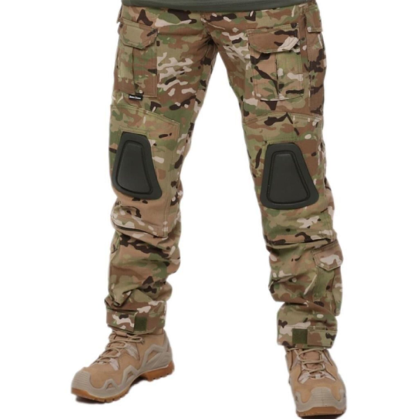 SS Dizlikli Kamuflaj Taktik Erkek & Kadın Outdoor Kargo Pantolon MULTİCAM