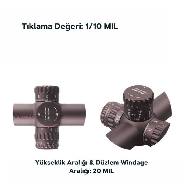 Continental x6 4-24x50 FDE Tactical Tüfek Dürbünü - Çöl Rengi