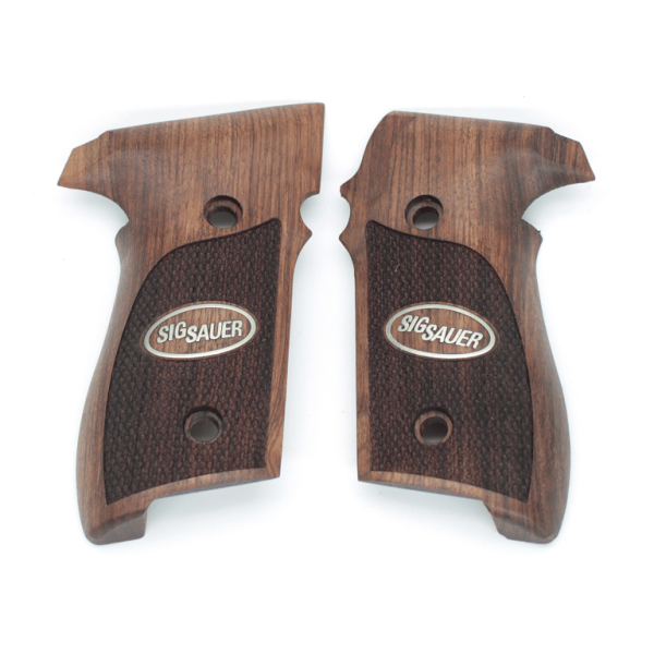 Sig Sauer p228 p229 beyaz metal arma damla motif ceviz ahşap silah kabze