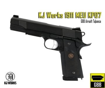 KJW 1911 MEU (KP07) GBB Airsoft Tabanca SIYAH