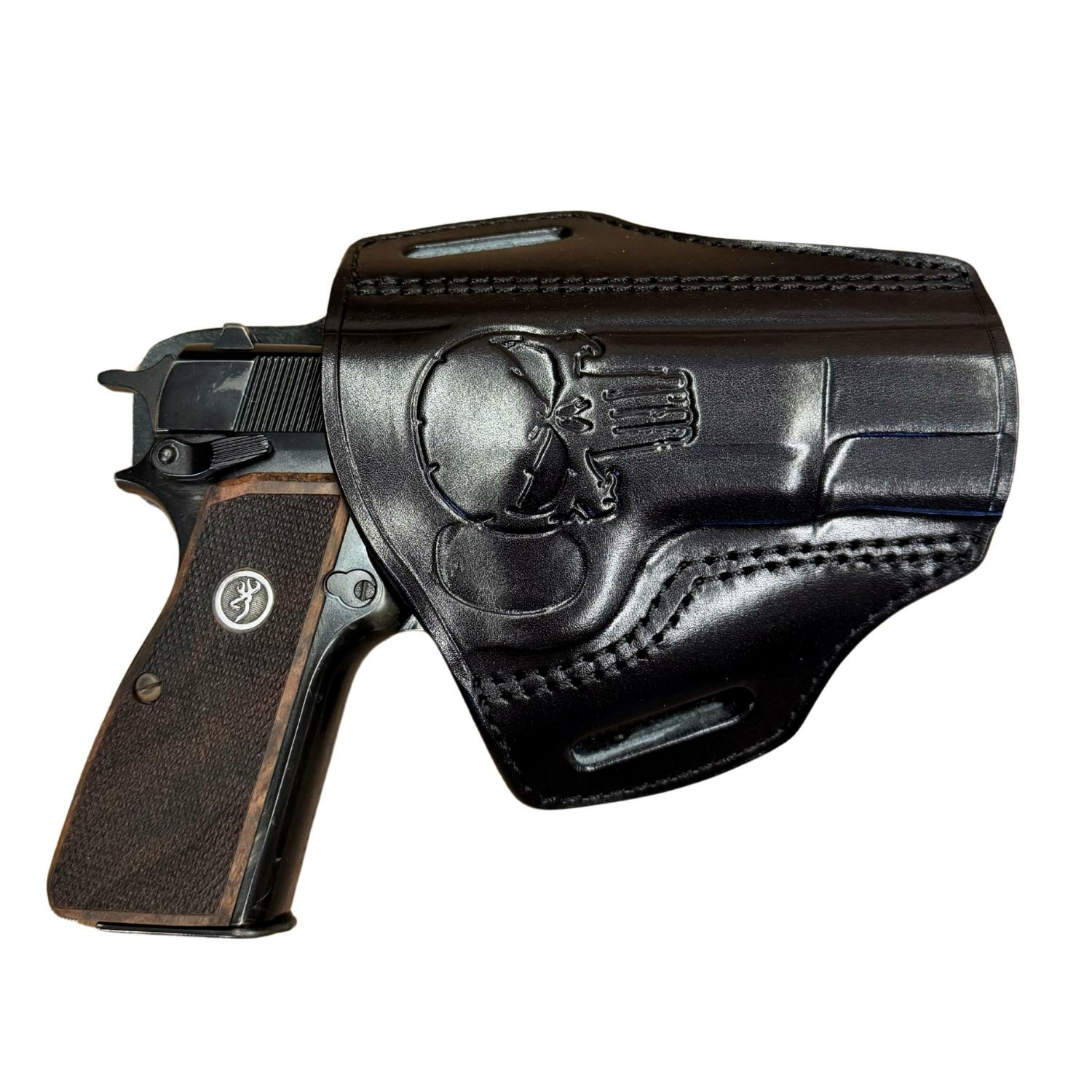 BROWNİNG HP14 Siyah Punisher Desenli Tabanca Kılıfı - YÜKSEK KALİTE
