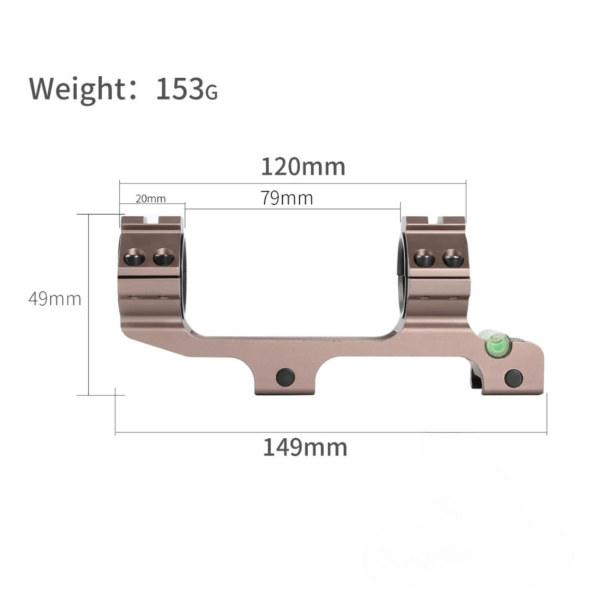 Teagle Y035 Tan Tek Parça 30/25.4mm Picatinny Dürbün Montajı Anti Eğim Su Terazili