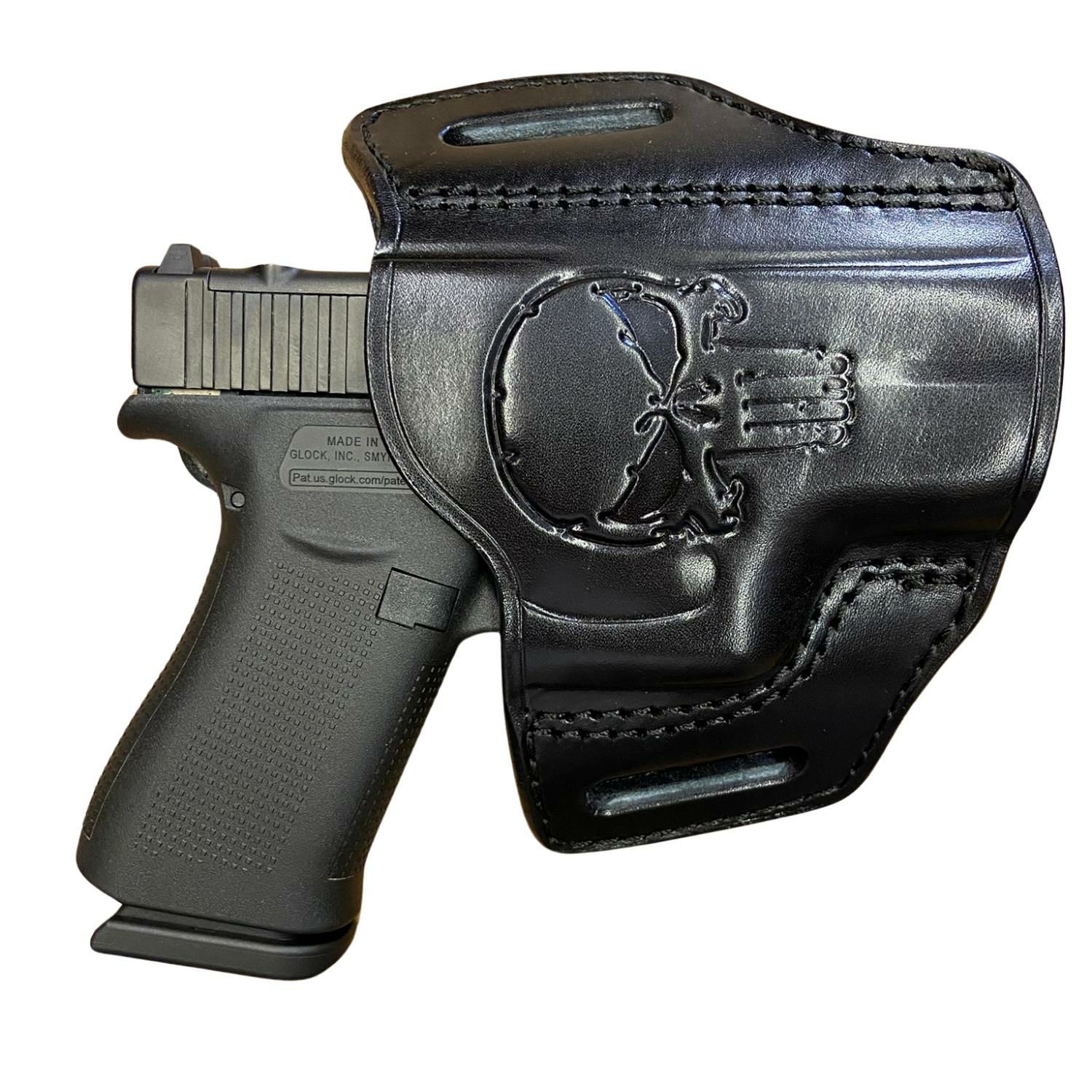 GLOCK 43 Siyah Punisher Desenli Tabanca Kılıfı - YÜKSEK KALİTE