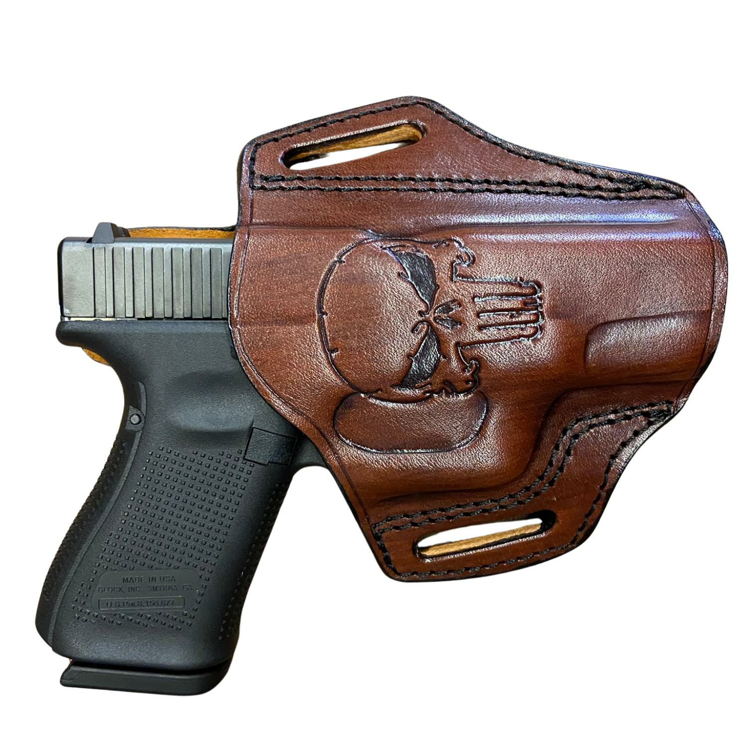 GLOCK 19 Kahverengi Punisher Desenli Tabanca Kılıfı - YÜKSEK KALİTE