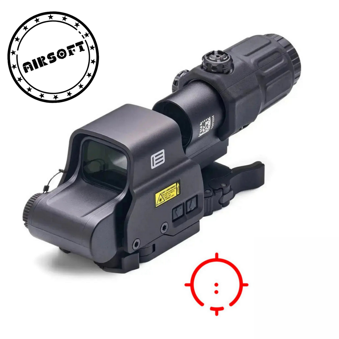SOTAC 558 G33 BLACK Red  Dot Holographic Reflex Sight + G33 3X Magnifier Combo Built-in Flip QD Mount Nişangah - Siyah