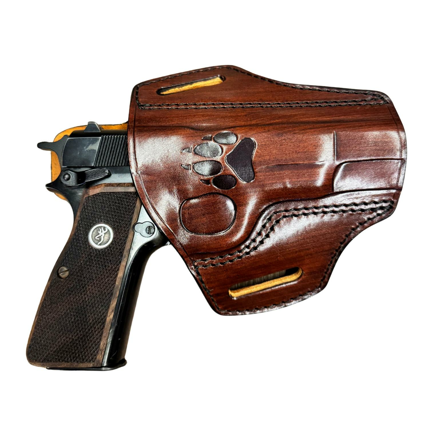 BROWNING HP14 Kahverengi Pençe Desenli Tabanca Kılıfı - YÜKSEK KALİTE