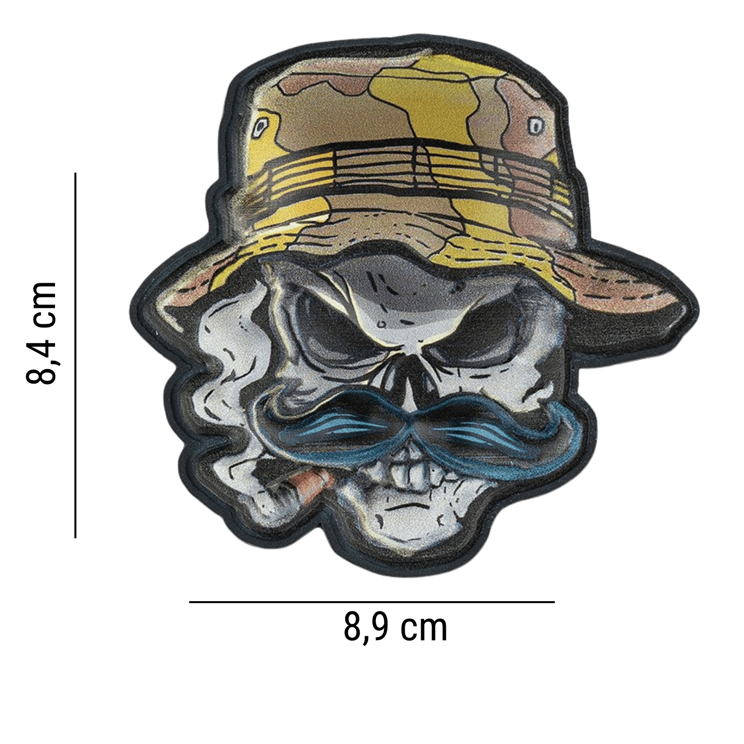 101INC Kafatası Bıyık Koruyucusu 3D UV Velcro Patch