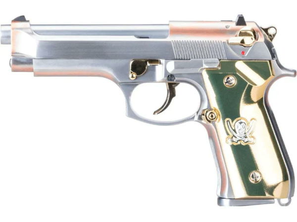 WE M92F ''Calico Jack'' Full Metal GBB Airsoft Tabanca Silver Gold
