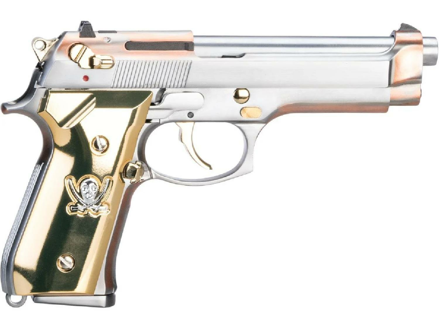 WE M92F ''Calico Jack'' Full Metal GBB Airsoft Tabanca Silver Gold