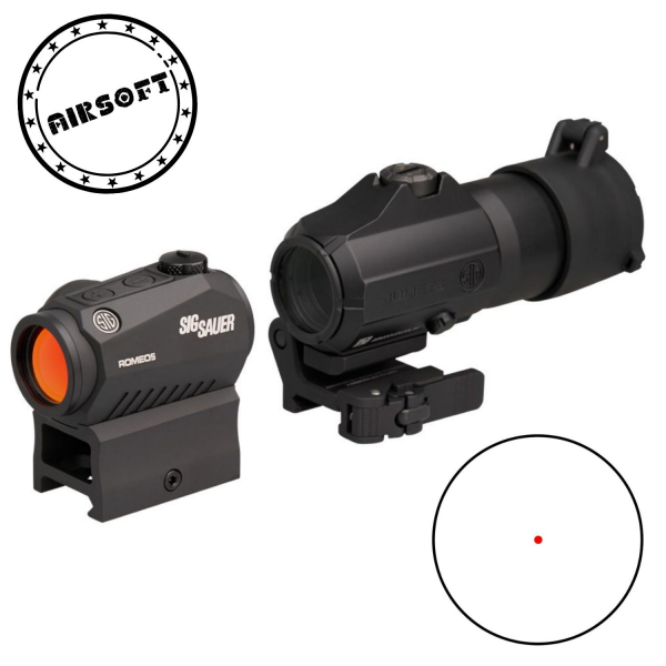 SOTAC Airsoft SIG Romeo 5 Juliet 3 Combo Siyah Red Dot Sight Seti