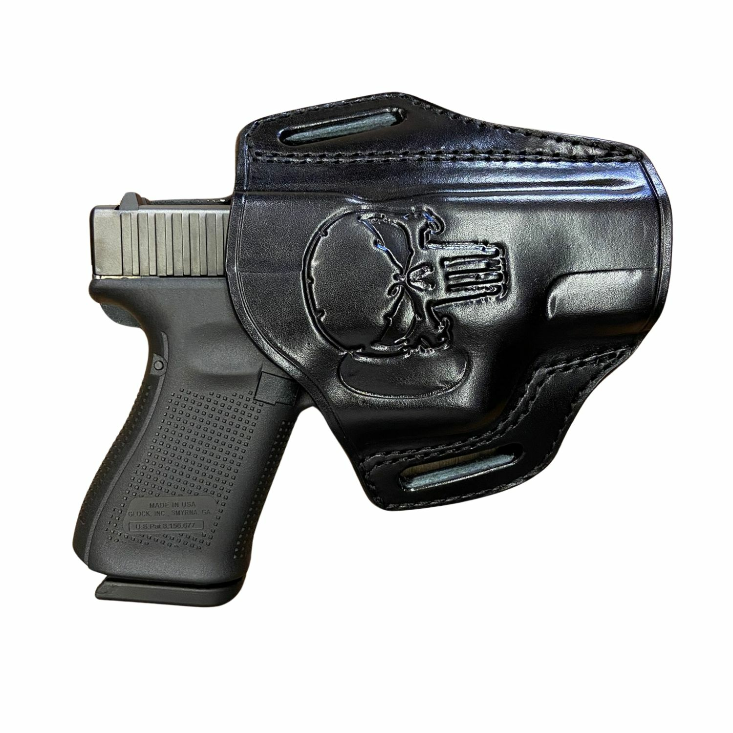 GLOCK 19 Siyah Punisher Desenli Tabanca Kılıfı - YÜKSEK KALİTE