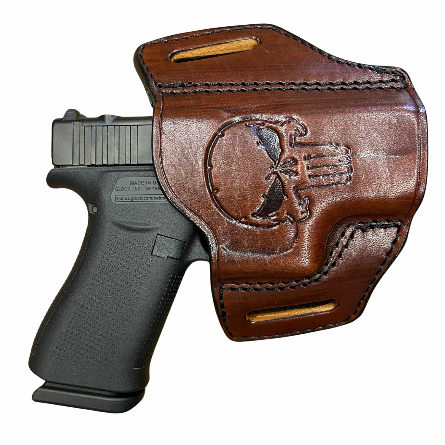 GLOCK 43 Kahverengi Punisher Desenli Tabanca Kılıfı - YÜKSEK KALİTE