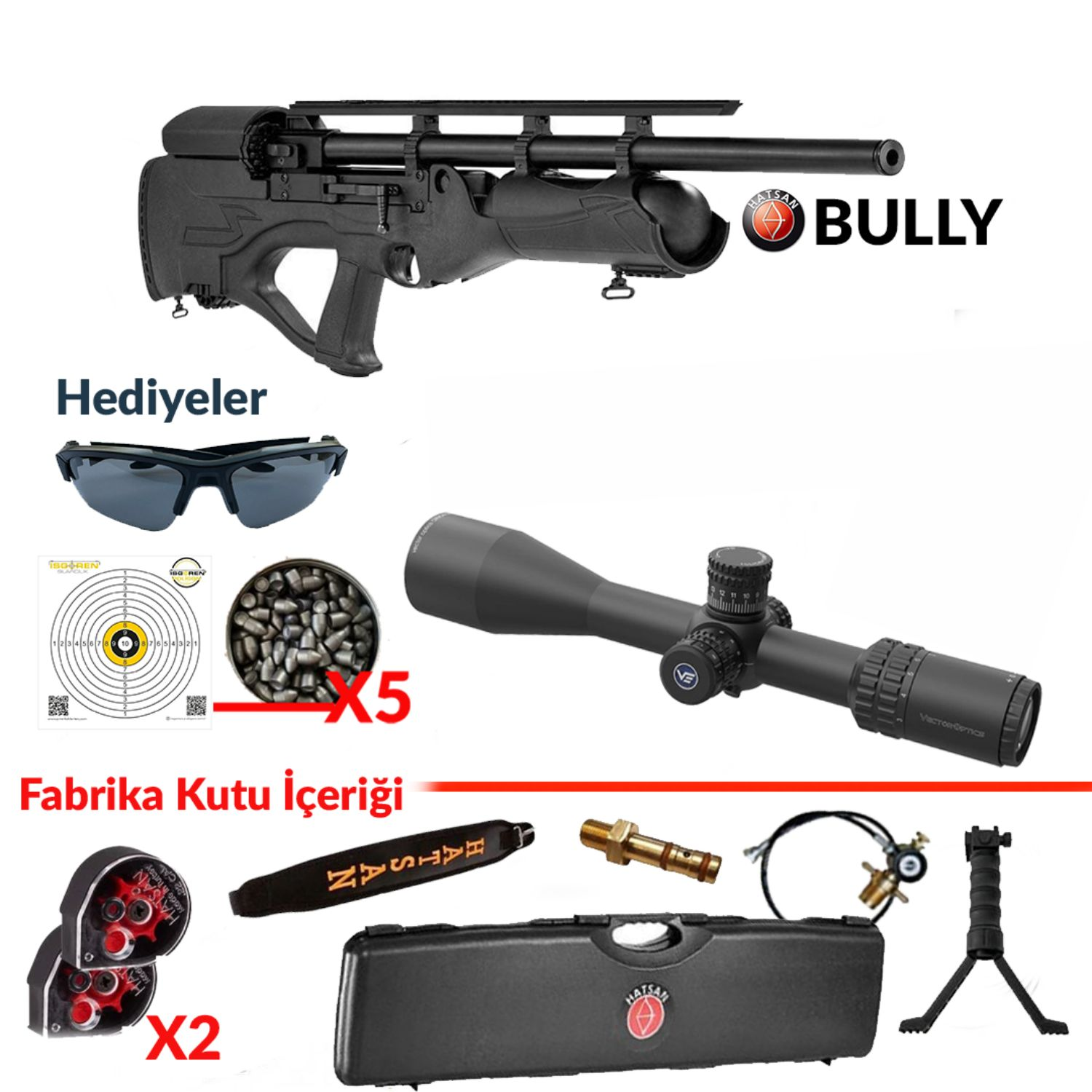 Hatsan Hercules BULLY VectorOptics ORION 3-18x50HD Kampanya Seti