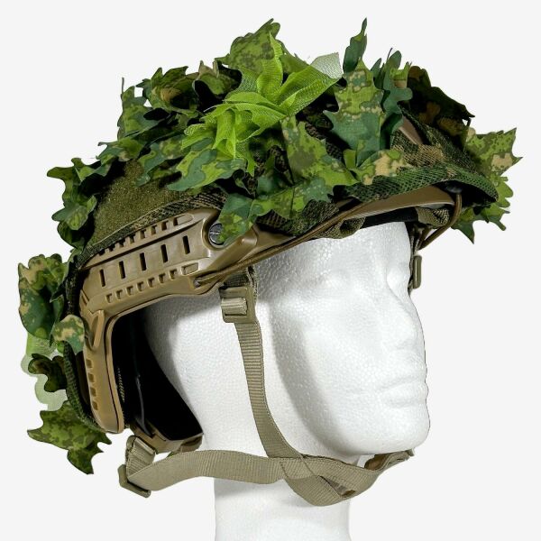KMCS Helmet Cover Ayarlanabilir 3D Yapraklı Kask Kamuflajı - Yeşil