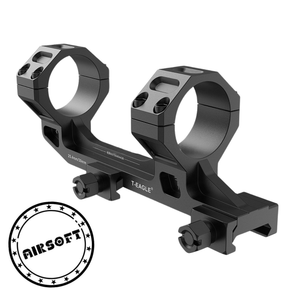 T-Eagle Y037 Siyah Alçak Profil Tek Parça 30/25.4mm Picatinny Dürbün Montajı