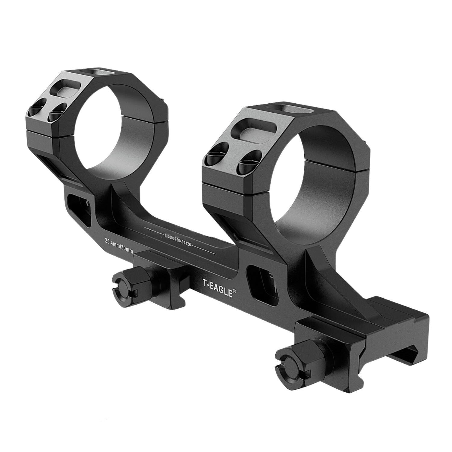T-Eagle Y037 Siyah Alçak Profil Tek Parça 30/25.4mm Picatinny Dürbün Montajı