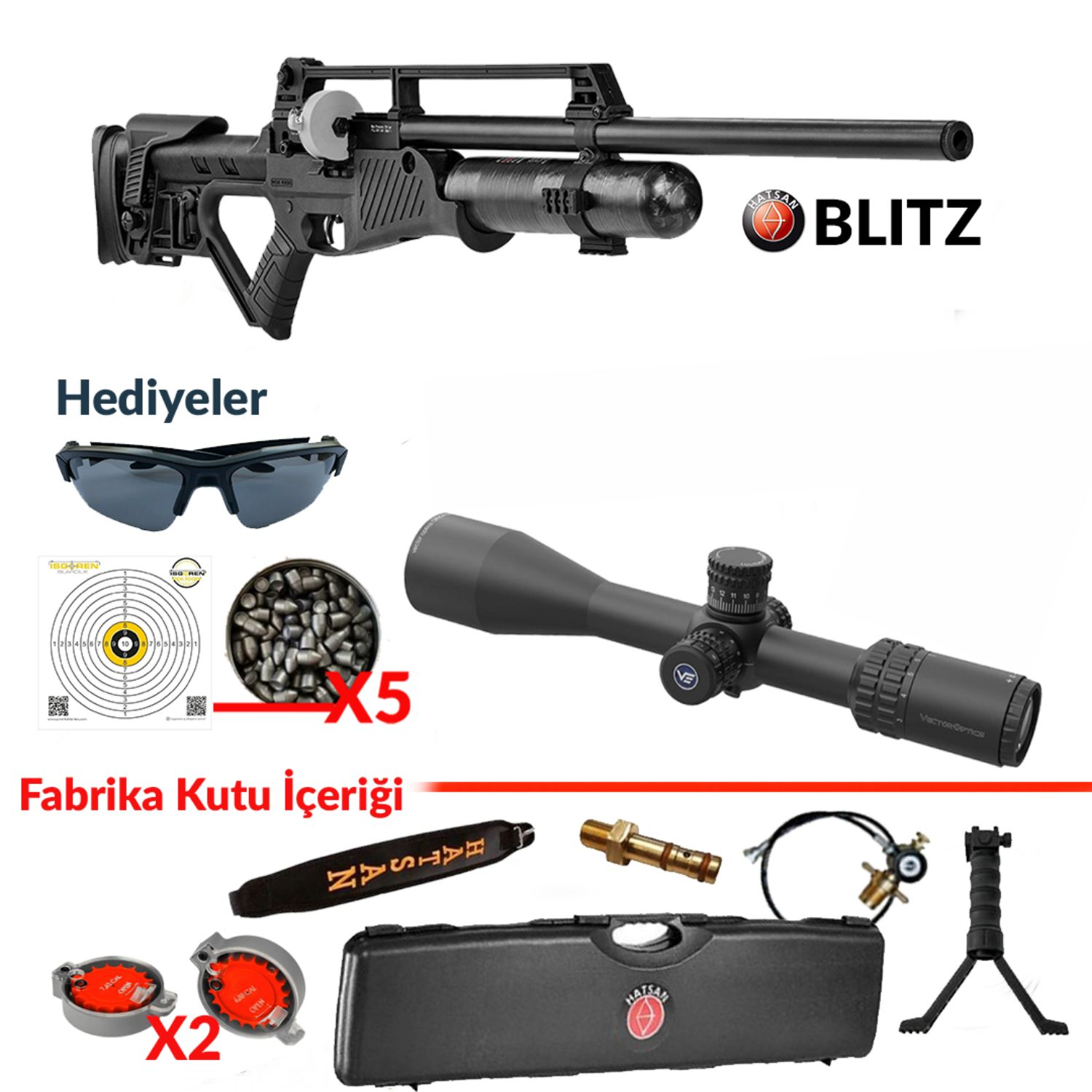Hatsan Blitz AUTO PCP VectorOptics ORION 3-18x50HD Kampanya Seti