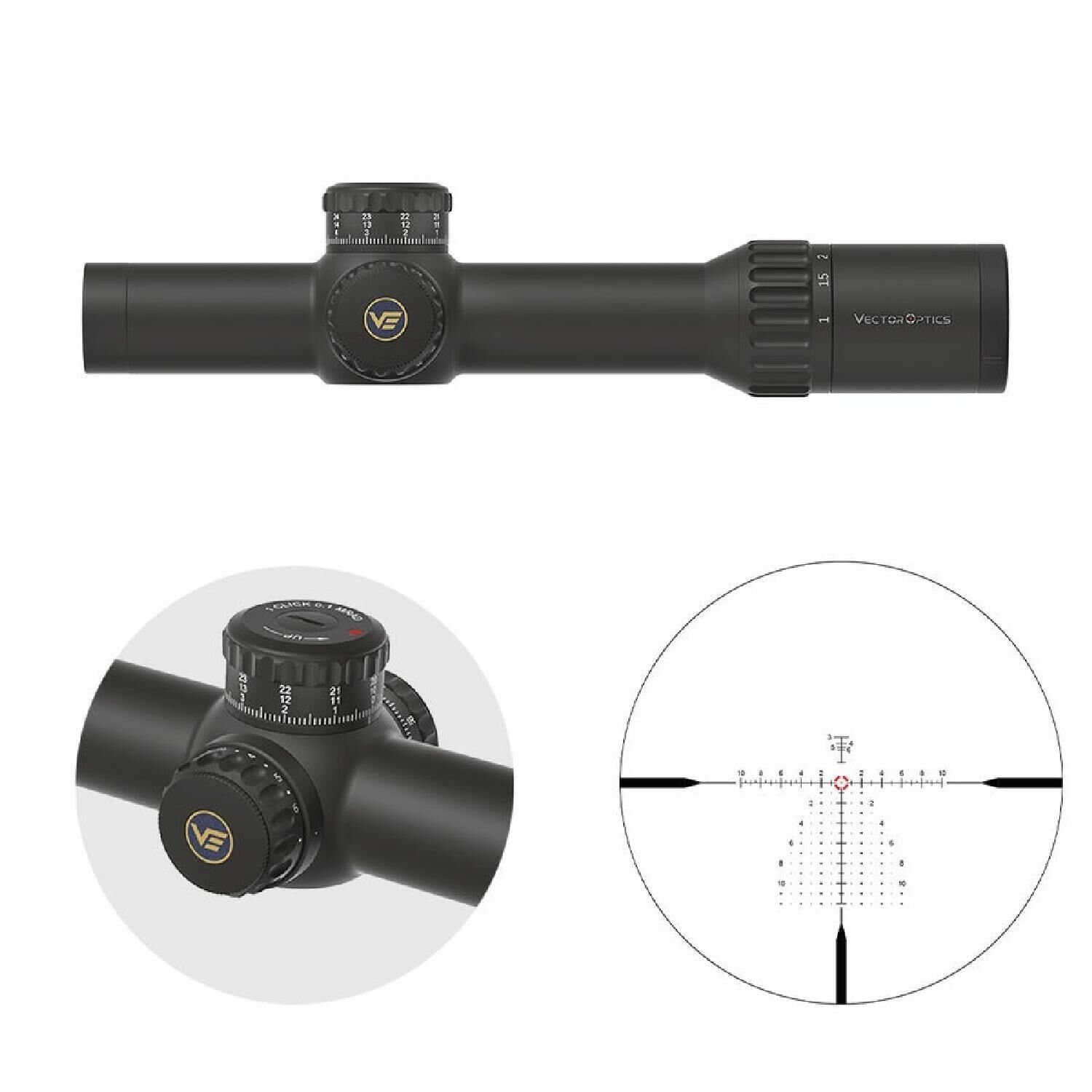 Vector Optics Continental x10 1-10x28ED FFP 34mm LPVO Scope SCFF-62
