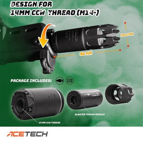 Acetech Raider Tracer Unit ''Alev Efektli'' Airsoft Susturucu Replika