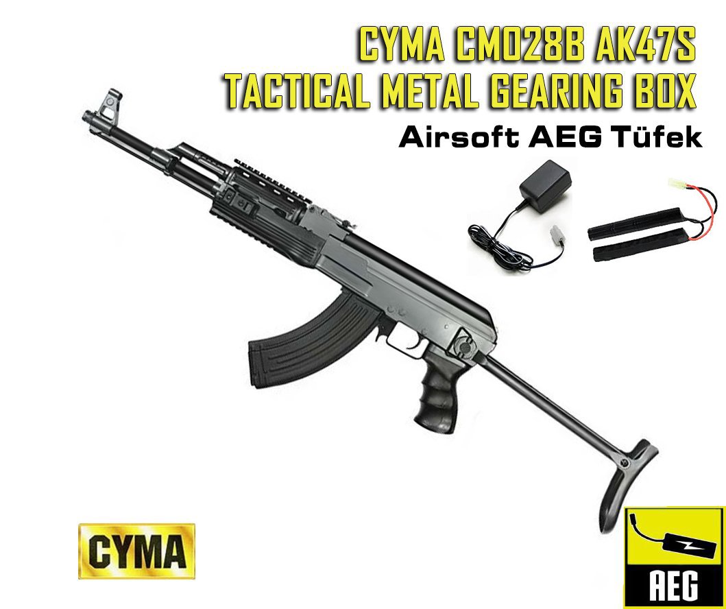 CYMA AK47S CM028B TACTICAL METAL GEARBOX AEG AIRSOFT TÜFEK