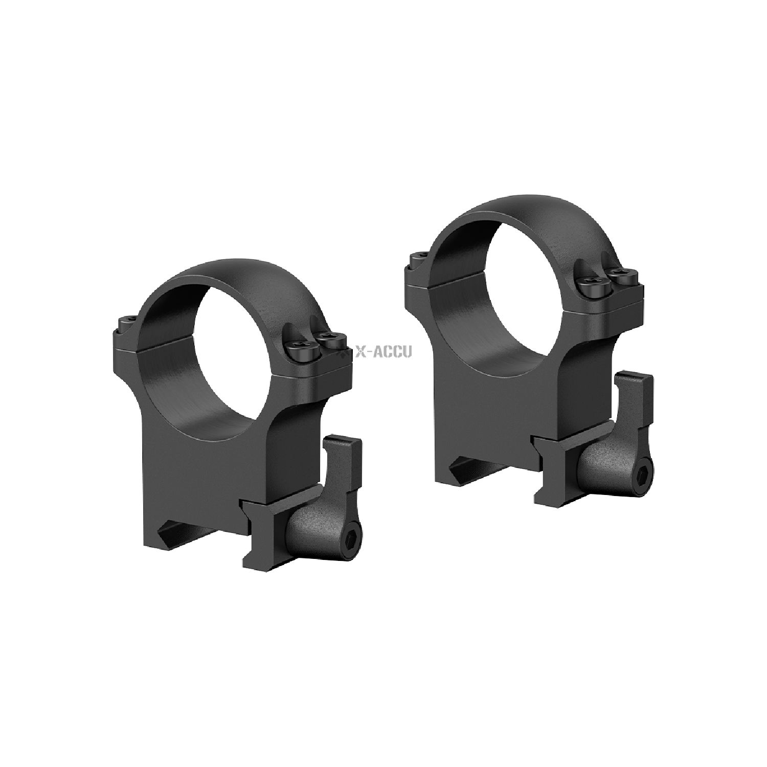 X-ACCU 30mm ORTA Profil QD Çelik Dürbün Montaj Halkaları 1,25'' Steel Rings - XASR-SQ11