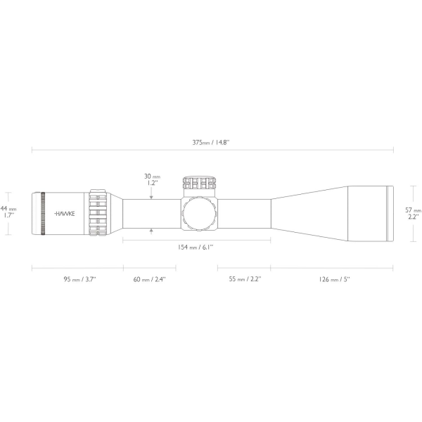 HAWKE Frontier 30mm SFP 2.5-15x50 SF IR (Mil Pro 10x) Yivli Tüfek Dürbünü 18421