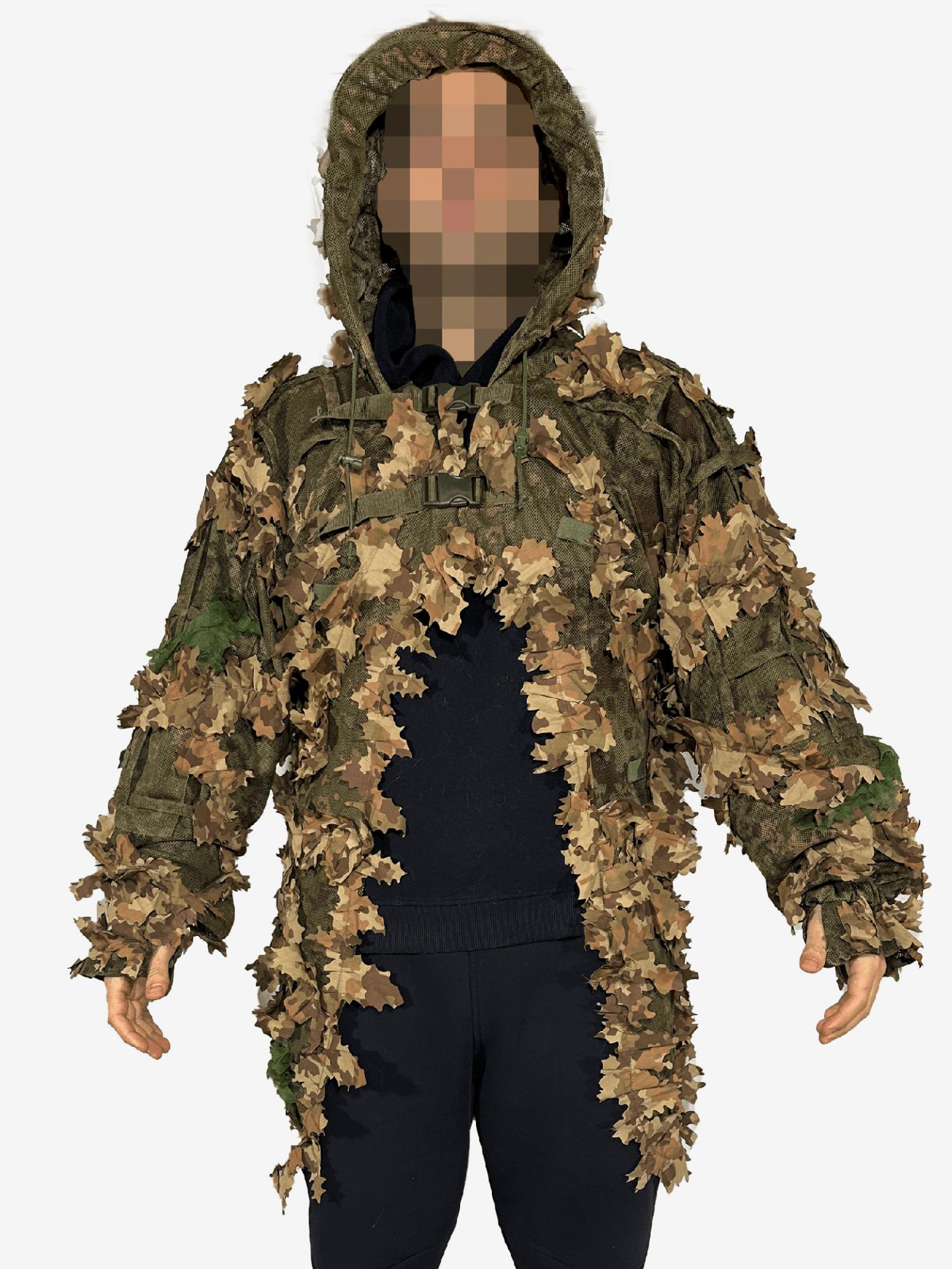 KMCS Cloak Ghillie Suits Designed Nem ve Yağmurda Kararma Tepkili Lazer Kesim Kamuflaj Pelerin