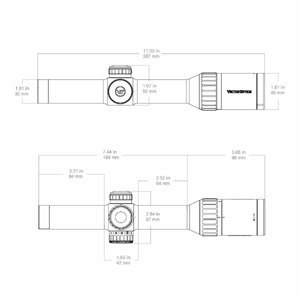 Vector Optics CONTINENTAL x8 1-8x24 SFP ED Fiber Hunting Scope Tüfek Dürbünü SCOC-51