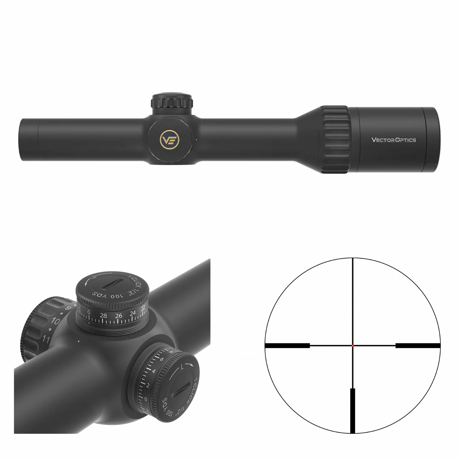 Vector Optics CONTINENTAL x8 1-8x24 SFP ED Fiber Hunting Scope Tüfek Dürbünü SCOC-51
