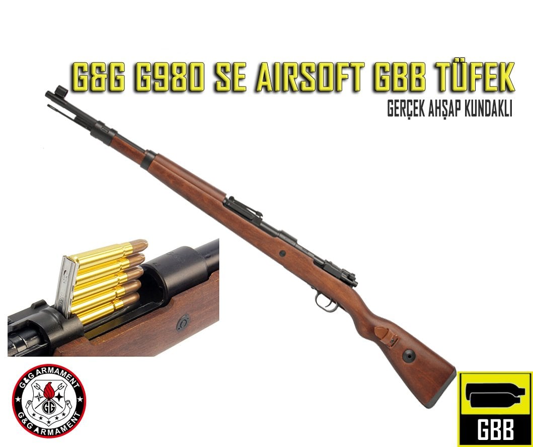 G980 SE AIRSOFT KAR98 SHELL EJECT GBB TÜFEK + SET KARTUŞ + Dummy