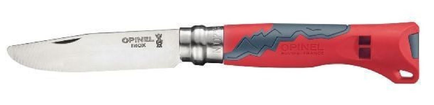 Opinel Inox No.7 Outdoor Çocuk Çakısı Düdüklü Kilitli Cep Çakısı KIRMIZI