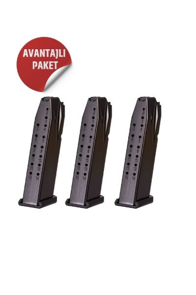 Kompakt Boy Modeller İçin 15 Mermi Kapasiteli Şarjör 3 Adet  MMAC-403