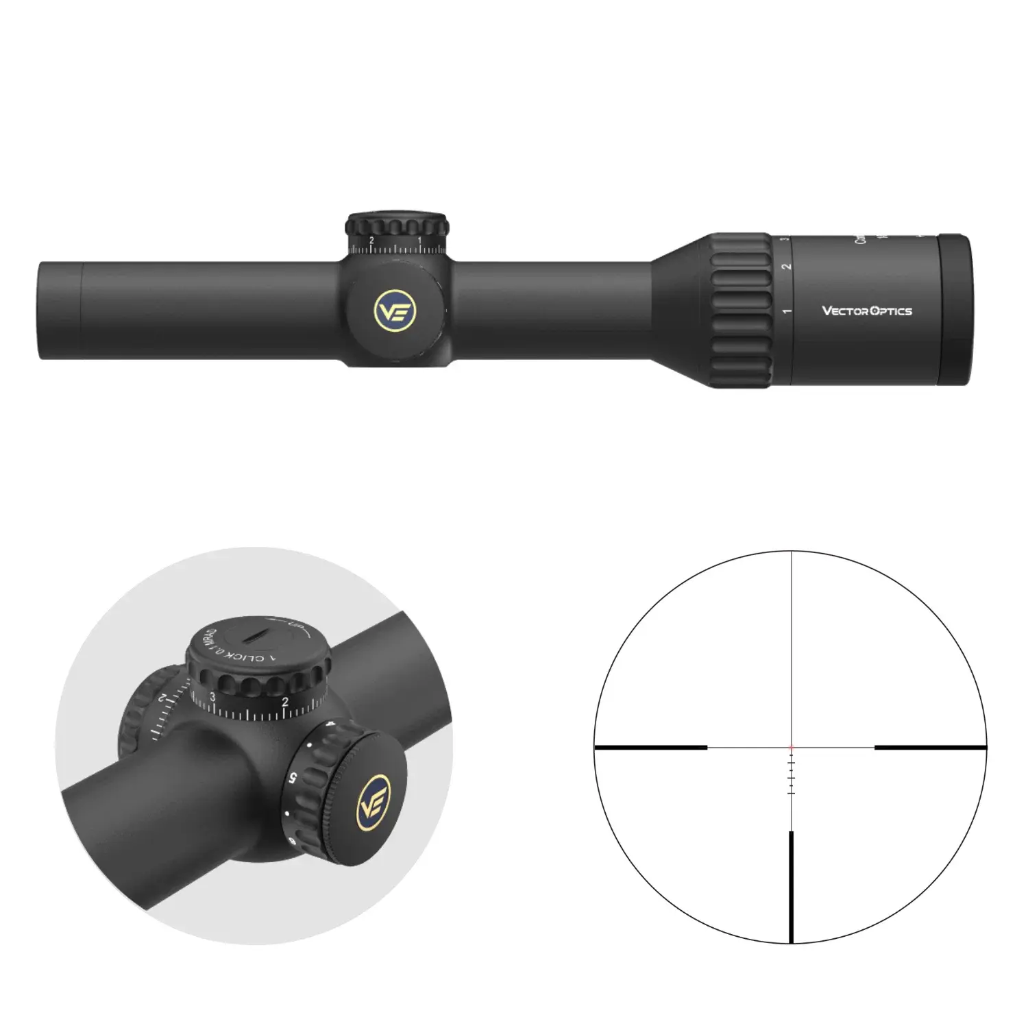 Vector Optics Continental x6 1-6x24I HD Fiber MIL Tüfek Dürbünü - SCOC-44
