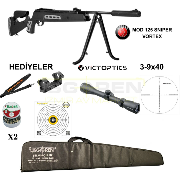 Hatsan Mod 125 Sniper Vortex Havalı Tüfek (Full Set) 3-9x40