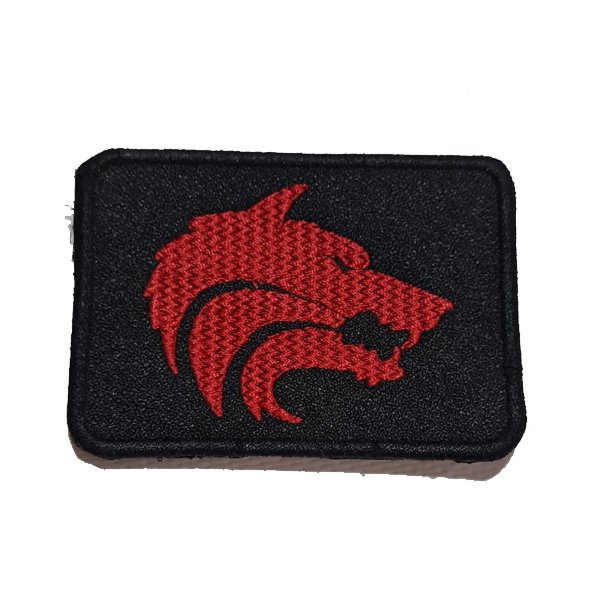 KIRMIZI KURT BAŞI PATCH - SİYAH-KIRMIZI
